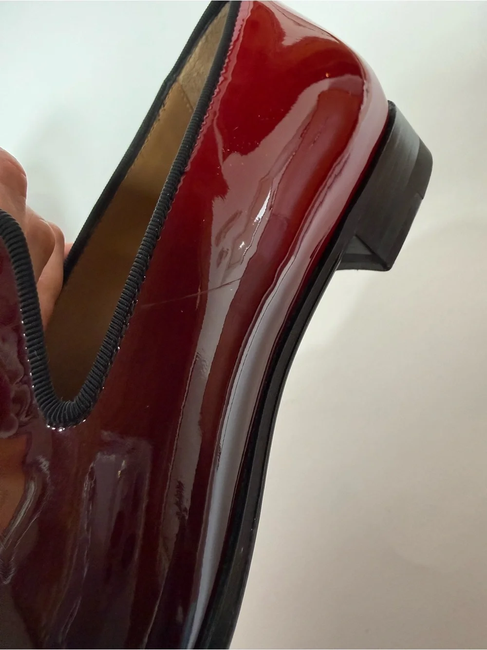Christian Louboutin Men's Two-Tone ombré Patent Leather Loafers in Red and Black